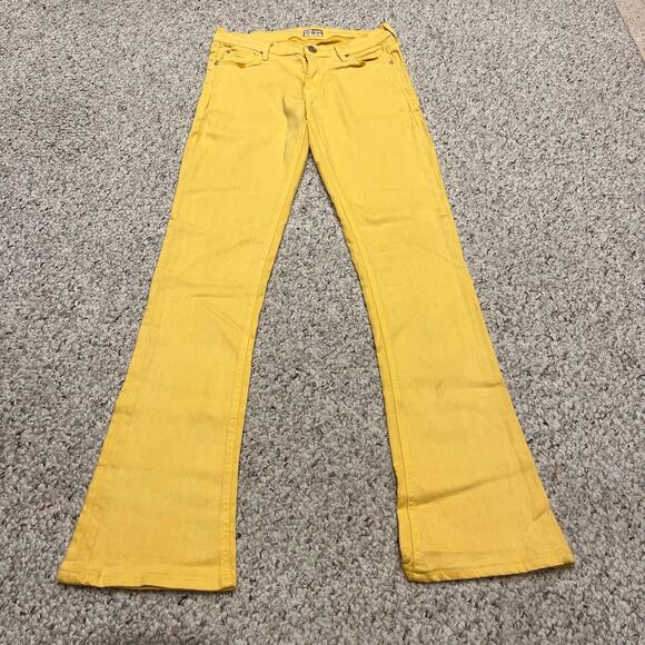 Mother The Runaway Pop Yellow Flare Jeans Sz 28 Casual Denim - Picture 1 of 11